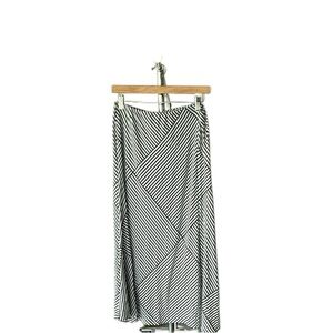 Chico's Black and White Patterned Midi Skirt Size 1